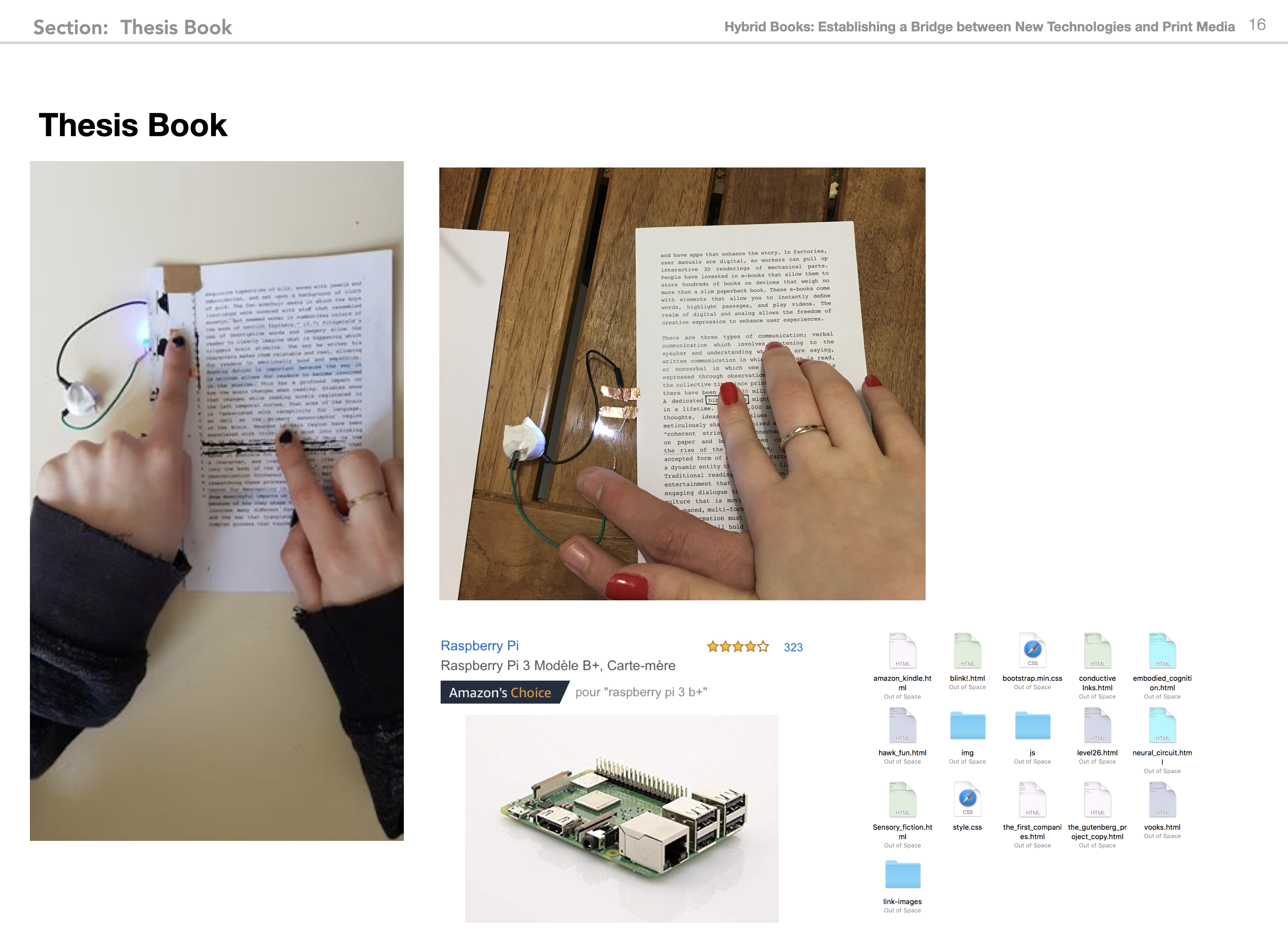 Continued process of building the hybrid book prototype