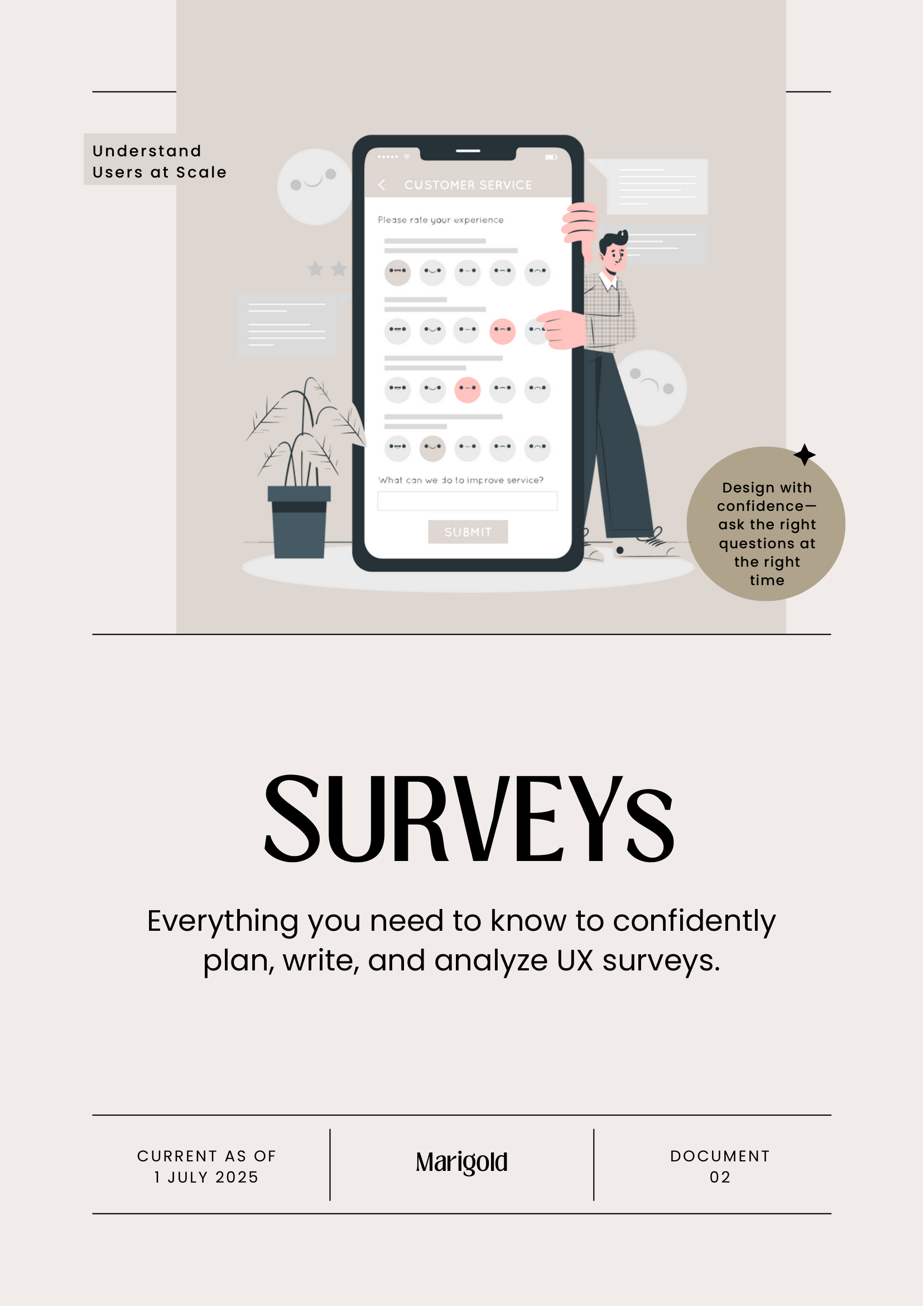 Surveys guide cover and checklist spread